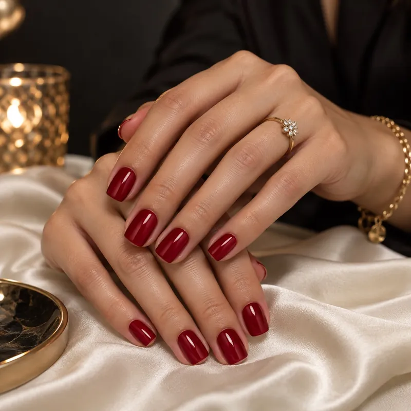 Classic ruby red nails
